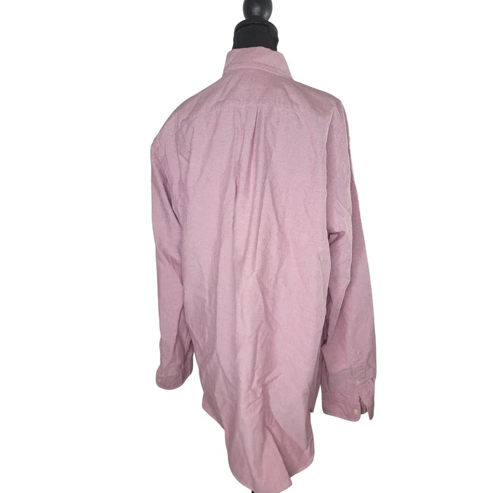 Polo Ralph Lauren Mens XL Classic Fit Oxford Button Down Shirt Pink Cotton Long
